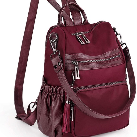 UTO Burgundy laptop Backpack - Picture 5 of 6